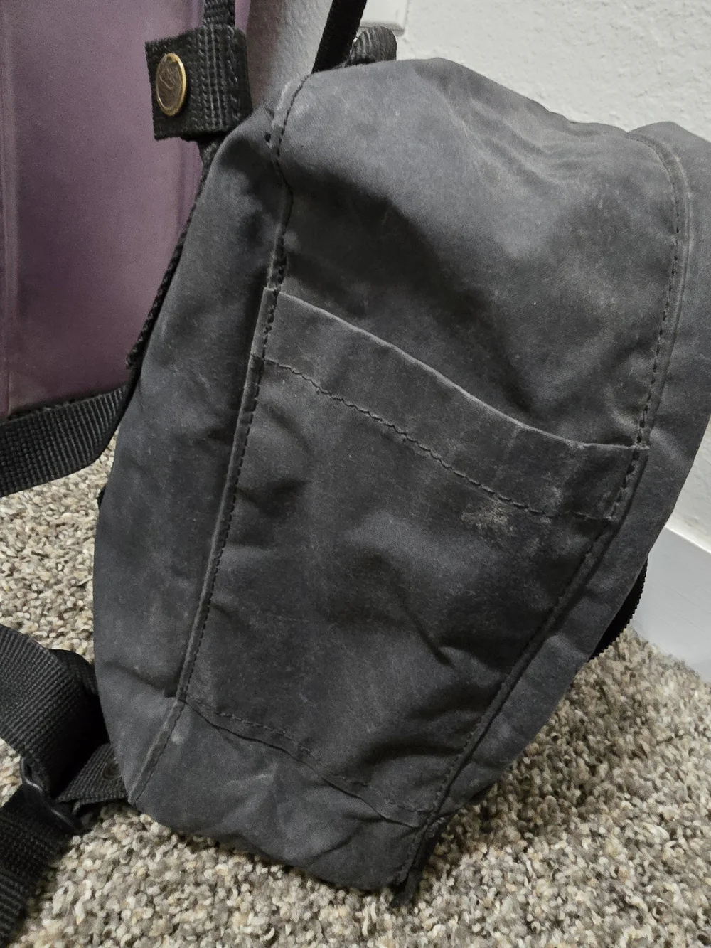 Fjallraven Black Backpack with Red Logo